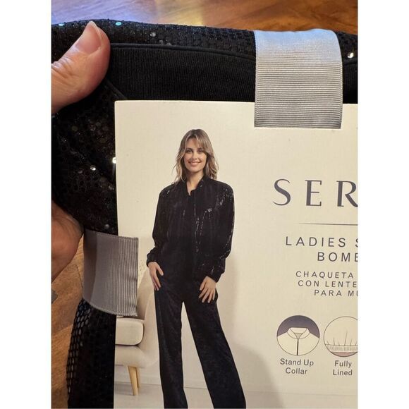 New Woman’s Serra Ladies sequin bomber jacket size medium - Picture 2 of 4